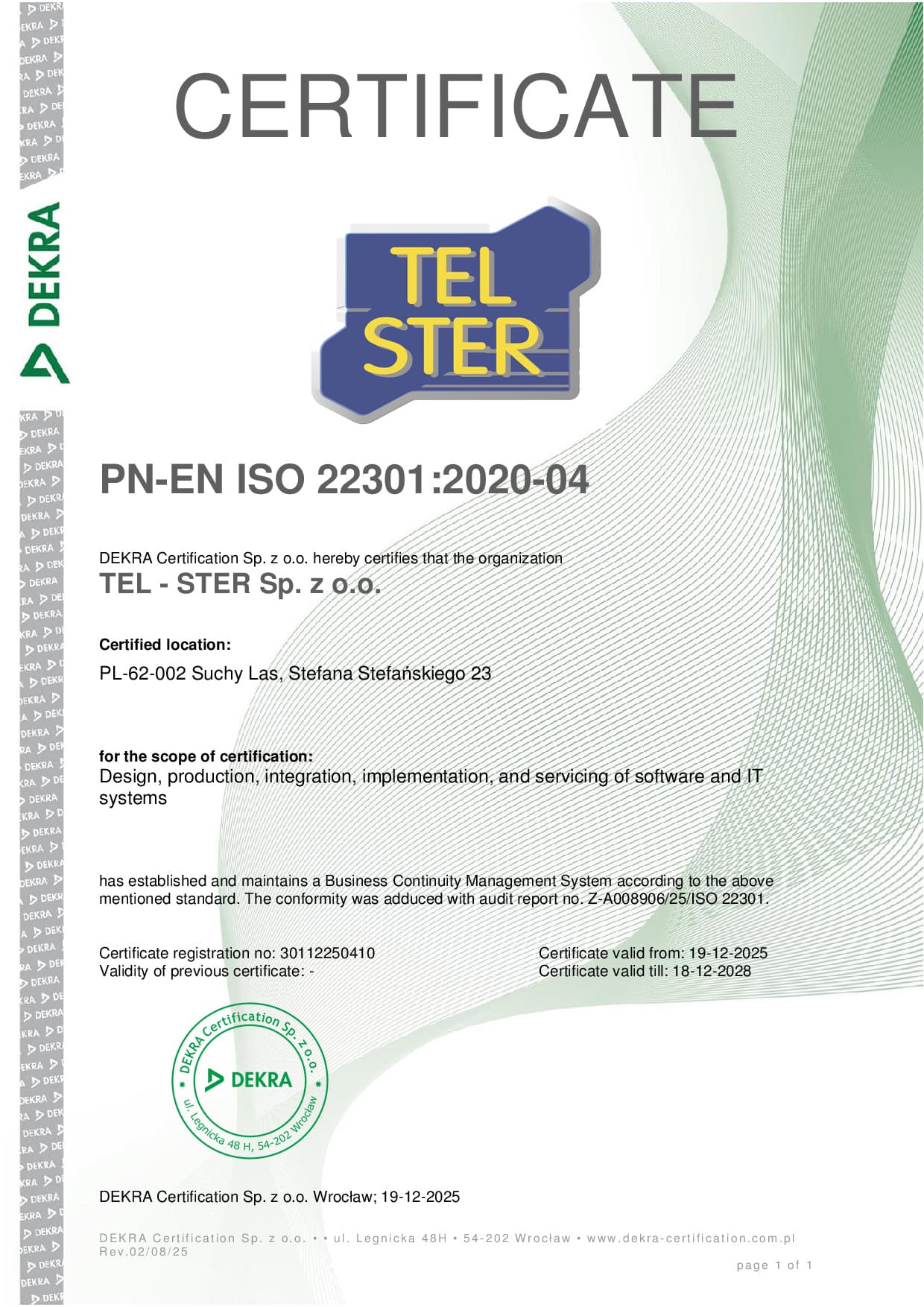 ISO 22301:2019 - Business Continuity Management System
