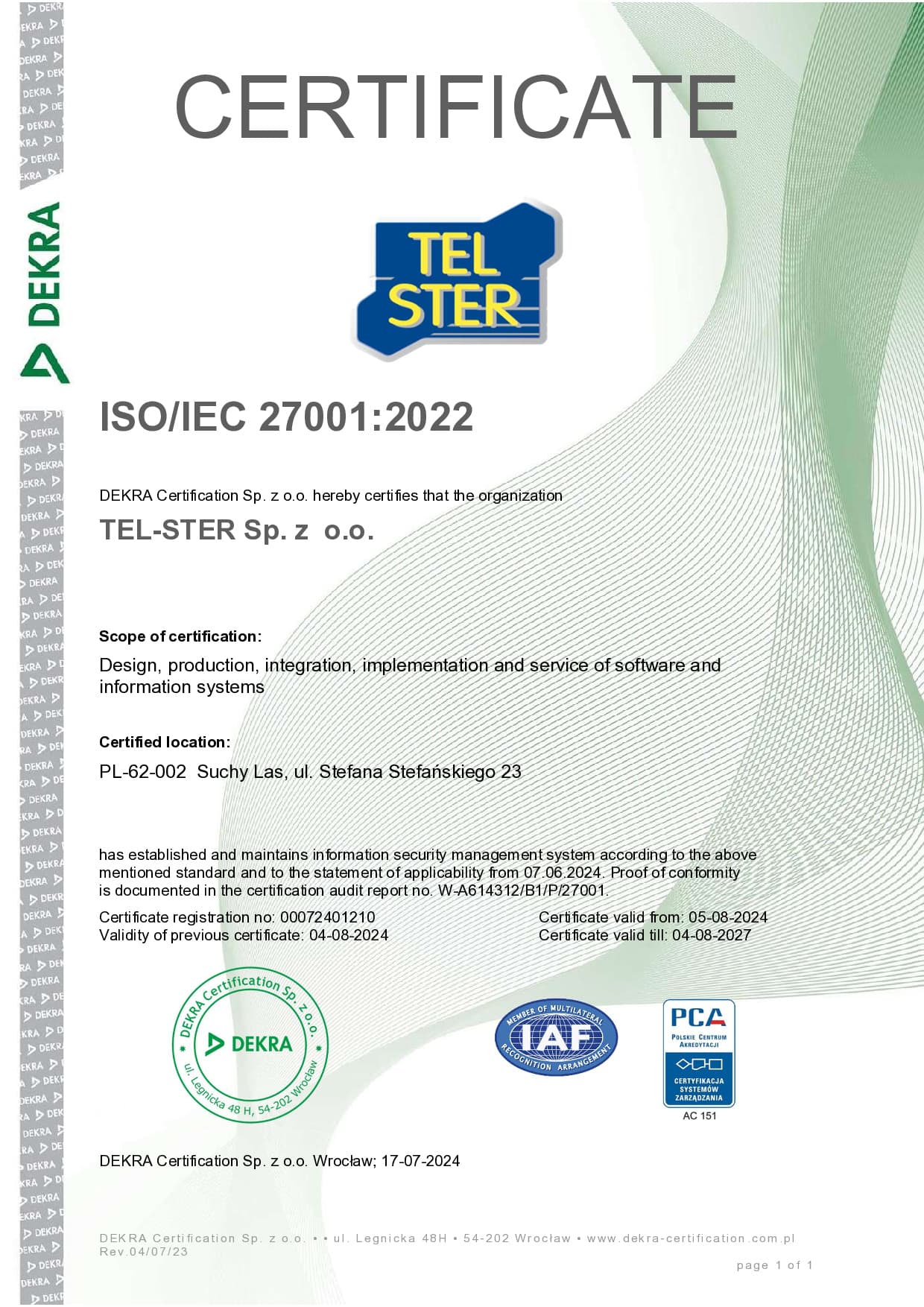 ISO 27001:2013 - Information Security Management System