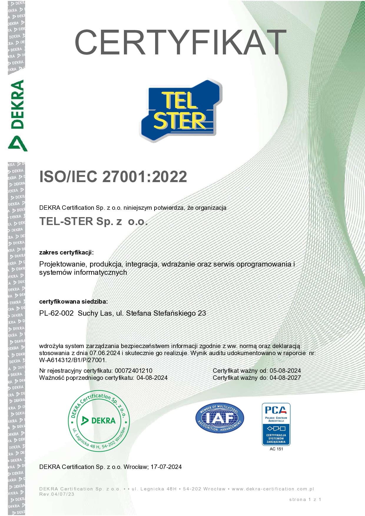 ISO 27001:2013 - System Zarządzania Bezpieczeństwem Informacji
